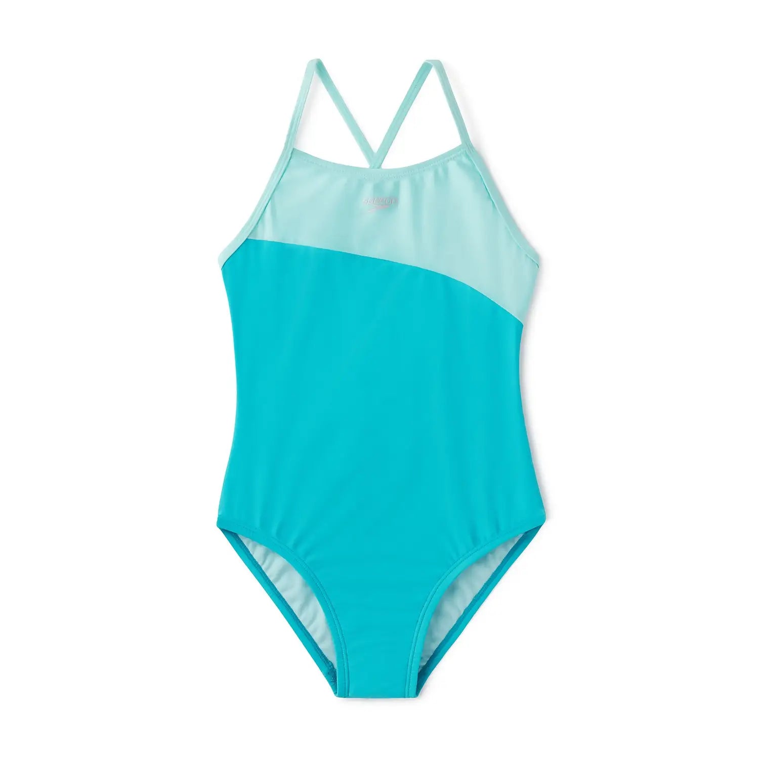 Speedo Girls' Shimmer Colorblock Girls' One Piece Swimsuit