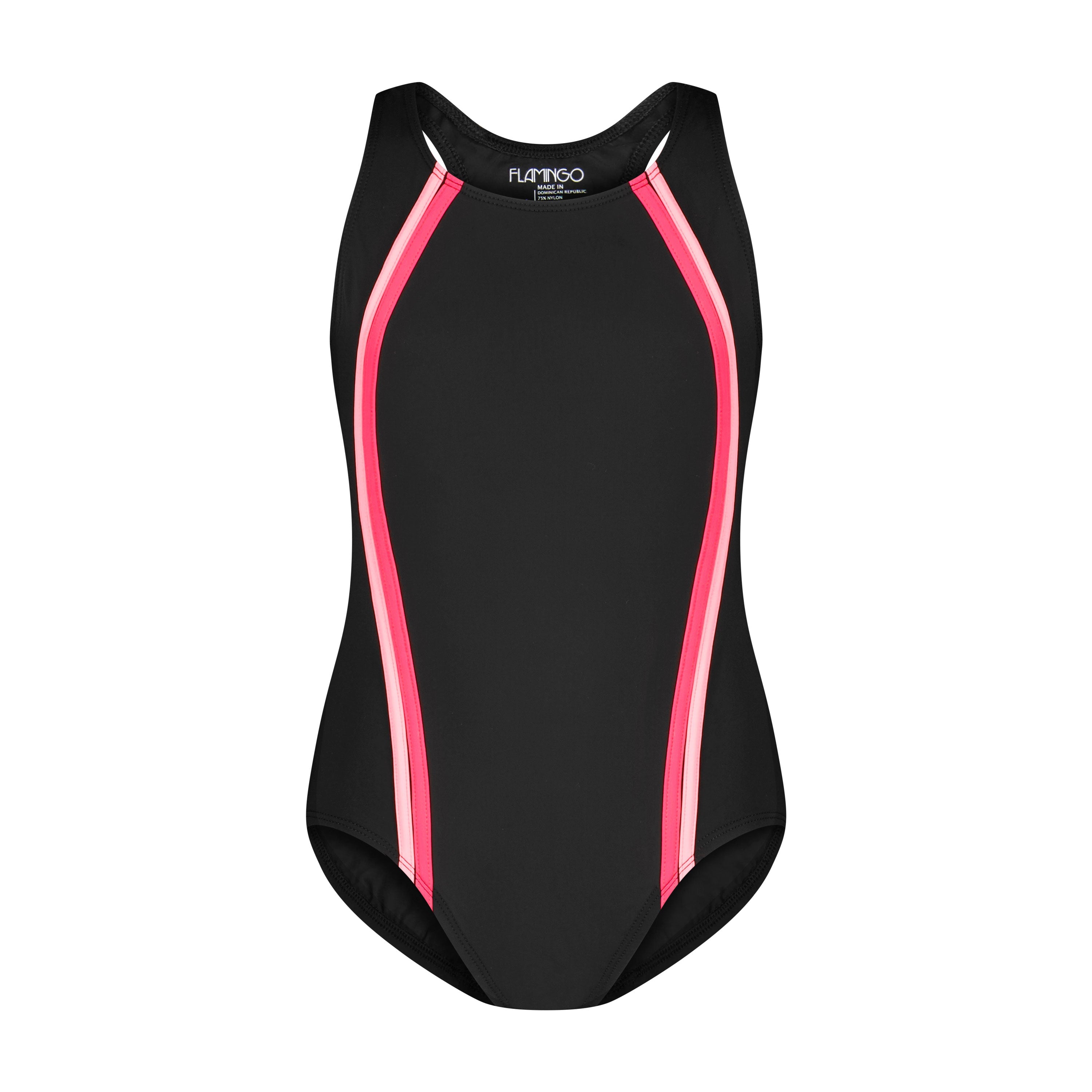 Flamingo Girls One Piece Bathing Suit - Coral