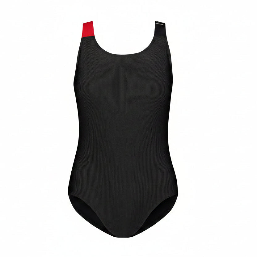 Flamingo Ribbed Logo Suit - Red Strap