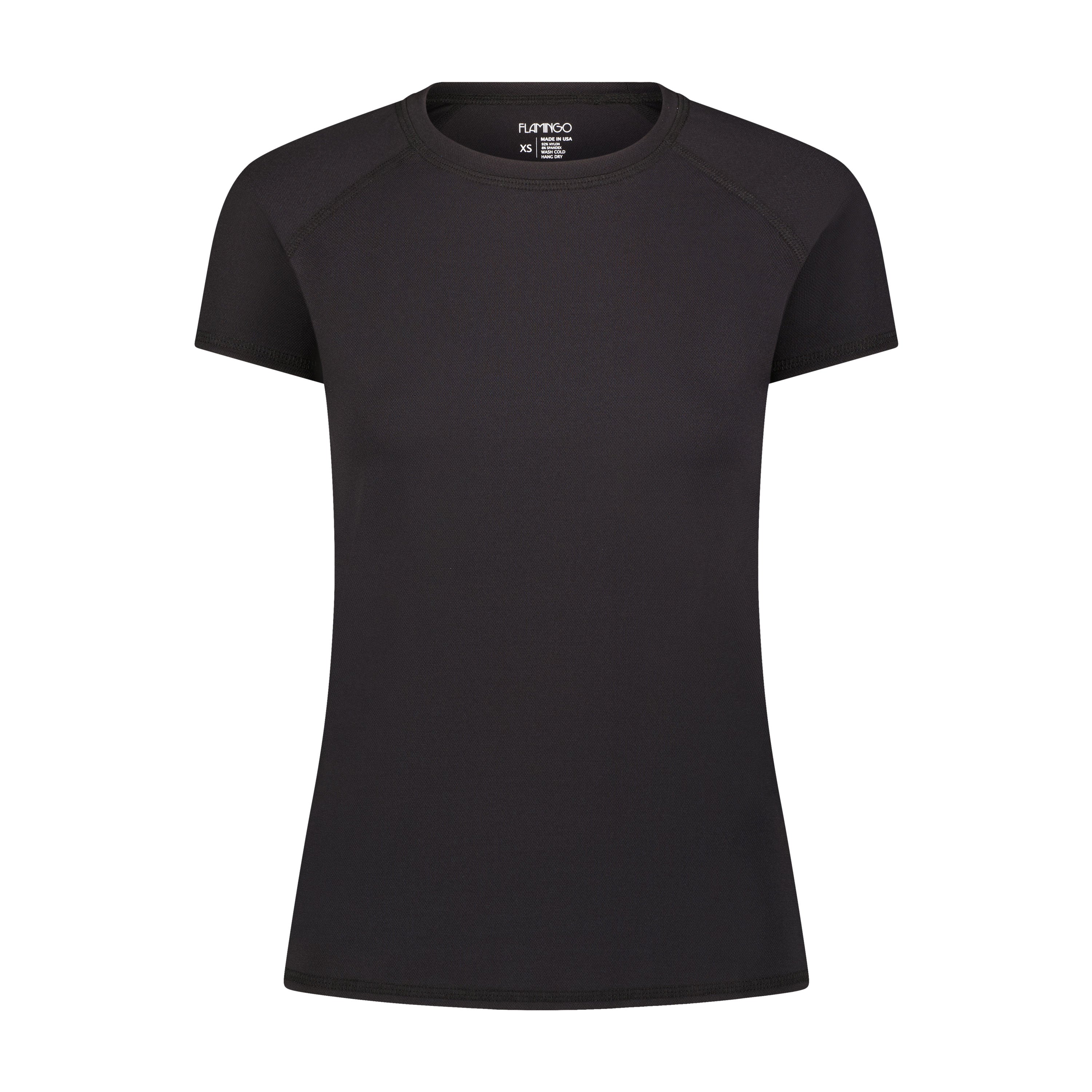 Flamingo Black Mesh Short Sleeve Tee