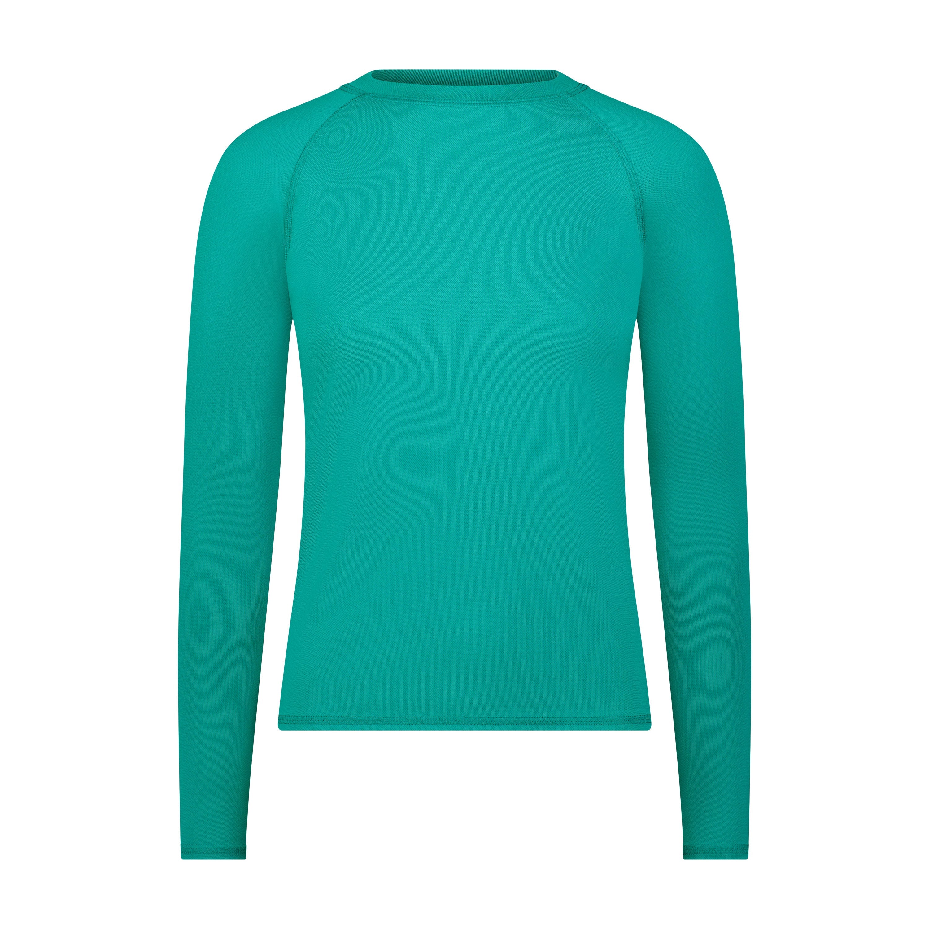 Flamingo Mesh Crew Neck Long-Sleeve Rash Guard - Green