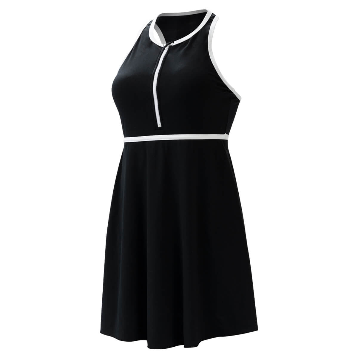 Dolfin Women's Aquashape Black Zip Front Swim Dress