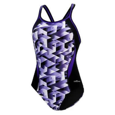 Dolfin Molten Purple DBX Back One-Piece Swimsuit Size 30
