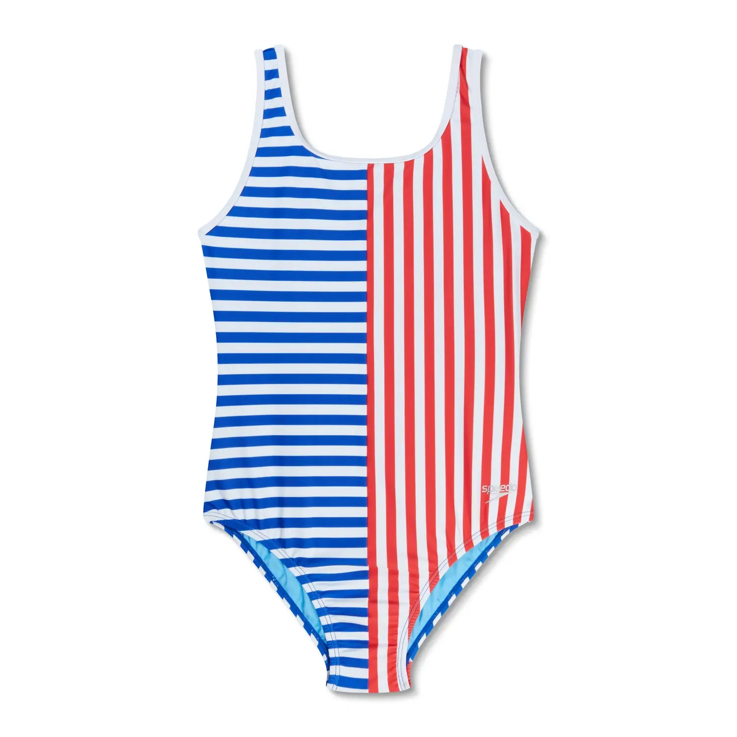 Speedo Girls' Stripe Blocked One Piece Swimsuit