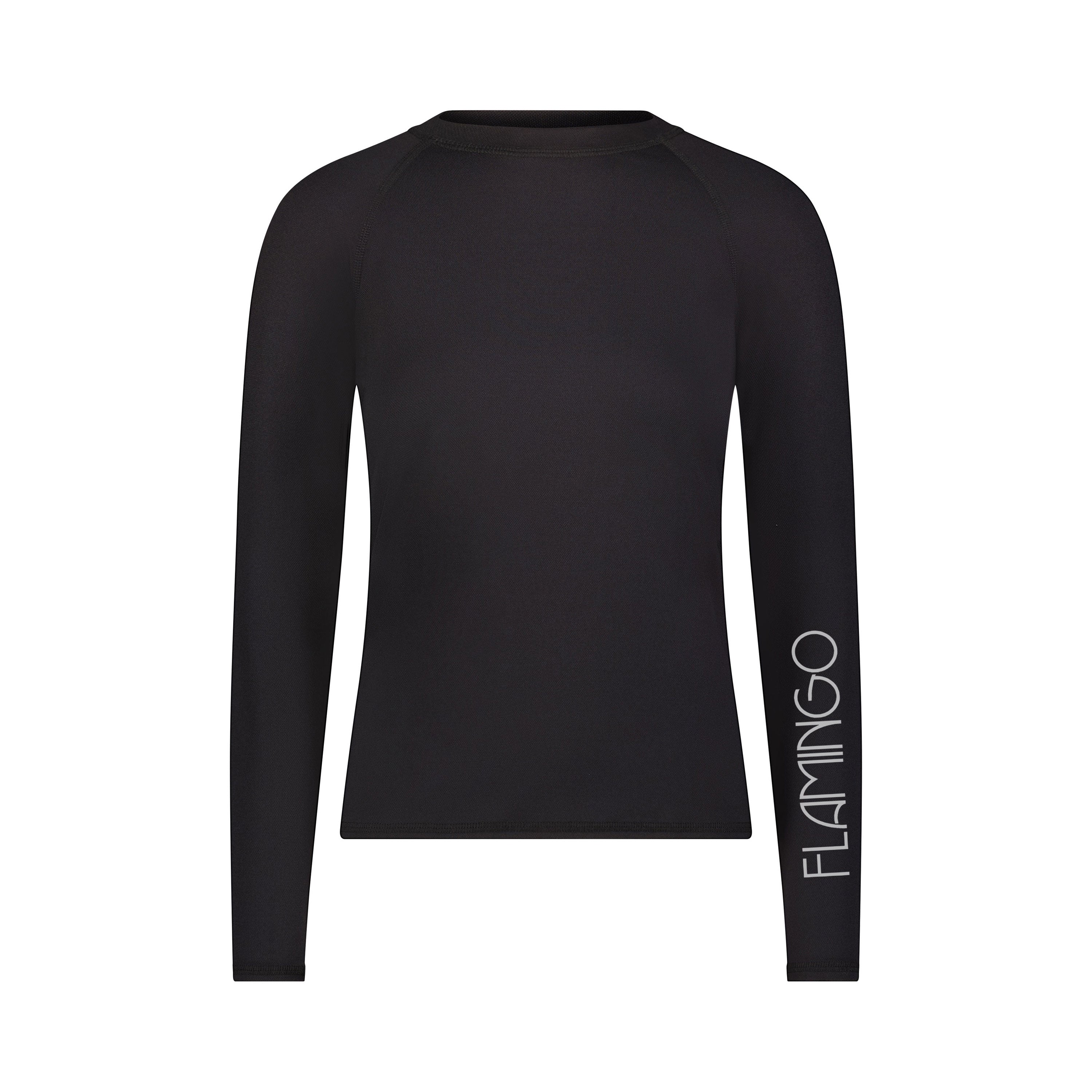 Flamingo Black Mesh Long Sleeve Tee